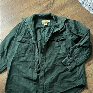 Cabela’s Deerskin Soft Chamois Classic Forest Green Heavy Weight Button Up